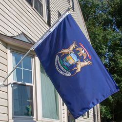 Valley Forge Michigan State Flag 0 in. H X 3 ft. W X 5 ft. L