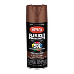 Krylon Fusion All-In-One Gloss Espresso Paint+Primer Spray Paint 12 oz