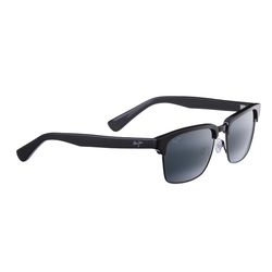 Maui Jim Kawika Sunglasses Unisex Black Gloss w/Antique Pewter Frame Neutral Gray Lens Polarized