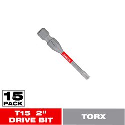 Diablo Torx #15 X 2 in. L Driver Bit Black Oxide 15 pk