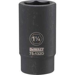 DeWalt 1-1/4 in. X 3/4 in. drive SAE 6 Point Deep Impact Socket 1 pc