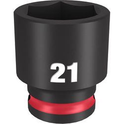 Milwaukee Shockwave 21 mm X 3/8 in. drive Metric/SAE 6 Point Standard Impact Socket 1 pc