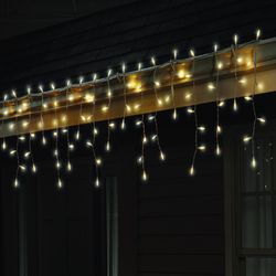 Celebrations LED M5 Warm White 100 ct Icicle Christmas Lights 6.3 ft.