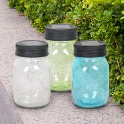 WindyWings Assorted Glass 5.5 in. H X 3.5 in. L X 3.5 in. W Firefly Light Jar Set Outdoor Decoration