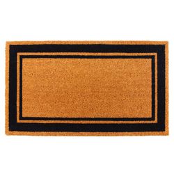 KAF Home 17 in. W X 30 in. L Black/Brown Coir Door Mat