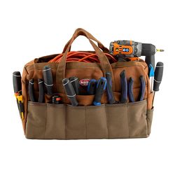 Bucket Boss 17 in. W X 10.5 in. H Canvas Tool Bag 30 pocket Brown 1 pc