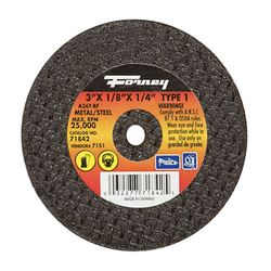 Forney 3 in. D X 1/4 in. X 1/8 in. thick Aluminum Oxide Metal Cut-Off Wheel 1 pc