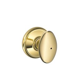 Schlage F Series Siena Bright Brass Privacy Knob