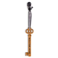 P Graham Dunn 6 in. H X 2 in. L Yellow Wood Welcome Home Key Ornament