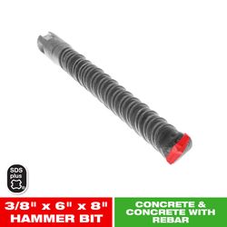Diablo 3/8 in. X 8 in. L Carbide Tipped 2-Cutter Hammer Drill Bit SDS-Plus Shank 1 pk