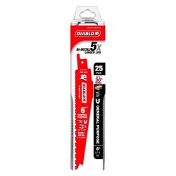 Diablo 6 in. Bi-Metal Wood Metal and Plastic Reciprocating Saw Blade 14/18 TPI 1 pk
