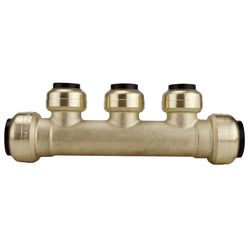 Apollo Tectite Push to Connect 3/4 in. PTC in to X 3/4 in. D PTC Brass Pipe Manifold