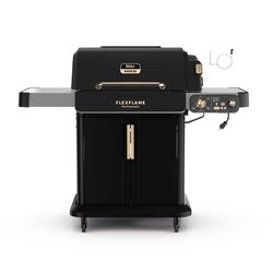 Ninja FlexFlame ProConnect 3 Burner Liquid Propane Grill and Smoker Black with Griddle Accessory
