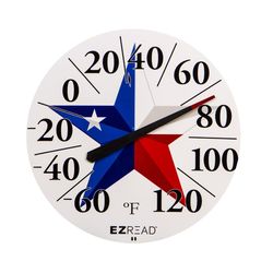 EZRead Texas Star Dial Thermometer Plastic