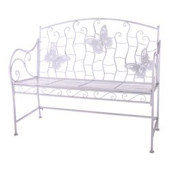 Alpine White Steel Frame Bench
