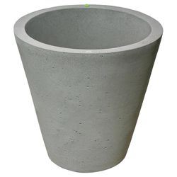 Algreen 26 in. H X 25.5 in. W Polyethylene Crete Self-Watering Planter Warm Gray