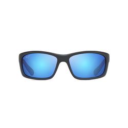 Maui Jim Kanaio Coast Sunglasses Unisex Matte Translucent Blue Black Stripe Frame Blue Hawaii Lens P