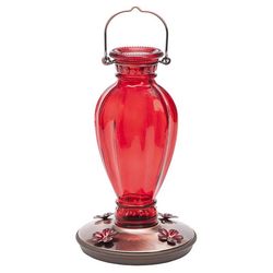 Perky-Pet Hummingbird 18 oz Glass Daisy Vase Vintage Nectar Bird Feeder 4 ports