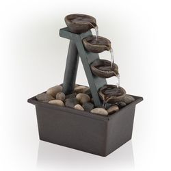 Alpine Polyresin Assorted Table Top Fountain