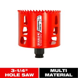 Diablo Snap-Lock Plus 3-1/4 in. Carbide Tipped 2-3/8 in. L X 3/8 in. D Hole Saw