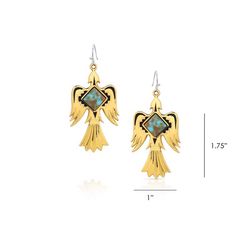 Montana Silversmiths Women's Rise Above Thunderbird Diamond Gold Earrings