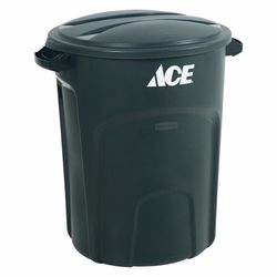 Ace 32 gal Green Plastic Trash Can Lid Included