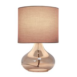 Simple Designs 13.5 in. Gray Table Lamp
