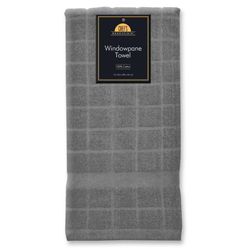 Kane Home Grey Cotton Solid Windowpane Kitchen Towel 1 pk