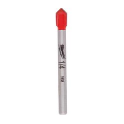 Milwaukee 1/4 in. X 2.25 in. L Carbide Tipped Glass/Tile Drill Bit Round Shank 1 pc