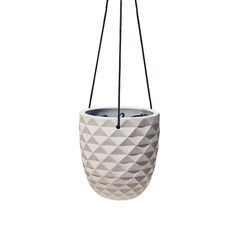 Chive Thimble 5 in. D Ceramic Hanging Planter Light Grey