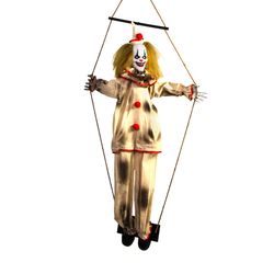 Haunted Hill Farm 4.6 ft. Swinging Clown Animatronic