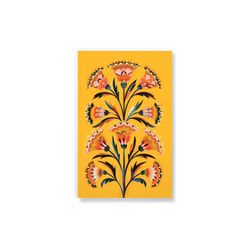 Denik 5 in. W X 8 in. L Multicolored Golden Floral Layflat Notebook