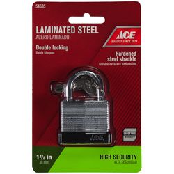 Ace 1-5/16 in. H X 1-9/16 in. W X 7/8 in. L Steel Double Locking Padlock