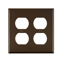 Leviton Brown 2 gang Thermoplastic Nylon Duplex Wall Plate 1 pk