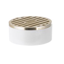 NDS 3 in. Satin Round Brass Drain Grate