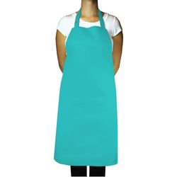 Mu Kitchen 2 pocket Aquamarine Cotton Solid Herringbone Weave Bibb Apron