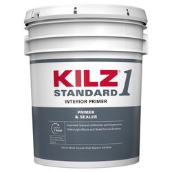 KILZ 1 Standard White Flat Water-Based Acrylic Primer and Sealer 5 gal