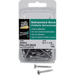 HILLMAN Project Center No. 6 Ga. X 1-1/4 in. L Gray Phillips Bugle Head Deck Screws 100 pk