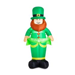Glitzhome St. Patrick's Inflatable Leprechaun Decor Nylon 1 pc