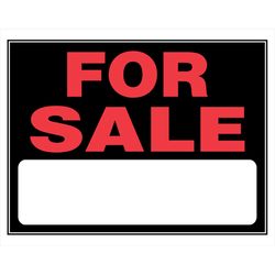 HILLMAN English Black For Sale Sign 15 in. H X 19 in. W