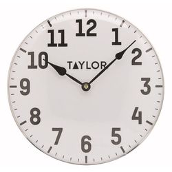 Taylor Outdoor Clock Metal White 12 in.