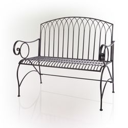 Alpine Black Steel Frame Bench