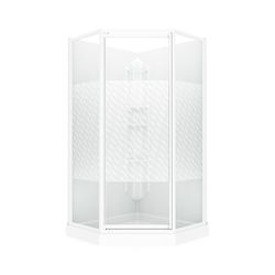 MAAX Himalaya 74-1/4 in. H X 38 in. W White Framed Shower Kit