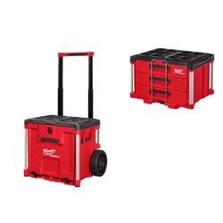 Milwaukee PACKOUT Rolling Tool Box and 3-Drawer Tool Box Bundle