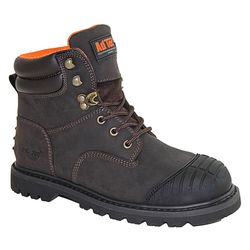 AdTec Men's Leather/Rubber Boots Brown 8 1 pair 6 in.