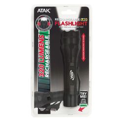ATAK 320 lm Black LED Rechargeable Rechargeable Flashlight 18650 Battery
