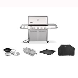 Weber Summit FS38 S NG Grill Bundle: Grill, Cover, Griddle, Crispening Basket, Wok