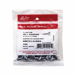 Malco No. 7 Sizes X 1/2 in. L Slotted Hex Washer Head Sheet Metal Screws 100 pk