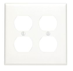Leviton White 2 gang Nylon Duplex Wall Plate 1 pk