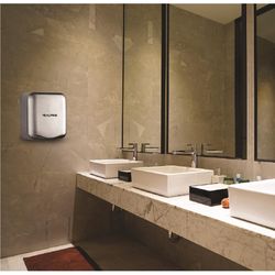 Alpine Industries Hemlock Brushed Gray Plastic/Stainless Steel Air Towel Hand Dryer